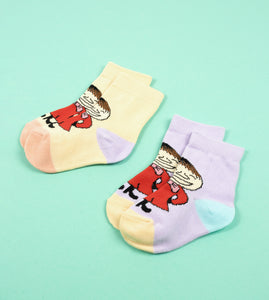 Moomin Baby Socks Douple Pack Lilac Beige Little My | Muumi Vauvojen Sukat Tuplapakkaus Liila Beige Pikku Myy 