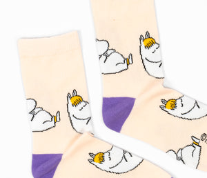Moomin Ladies Socks Beige Snorkmaiden | Muumi Naisten Sukat Beige Niiskuneiti